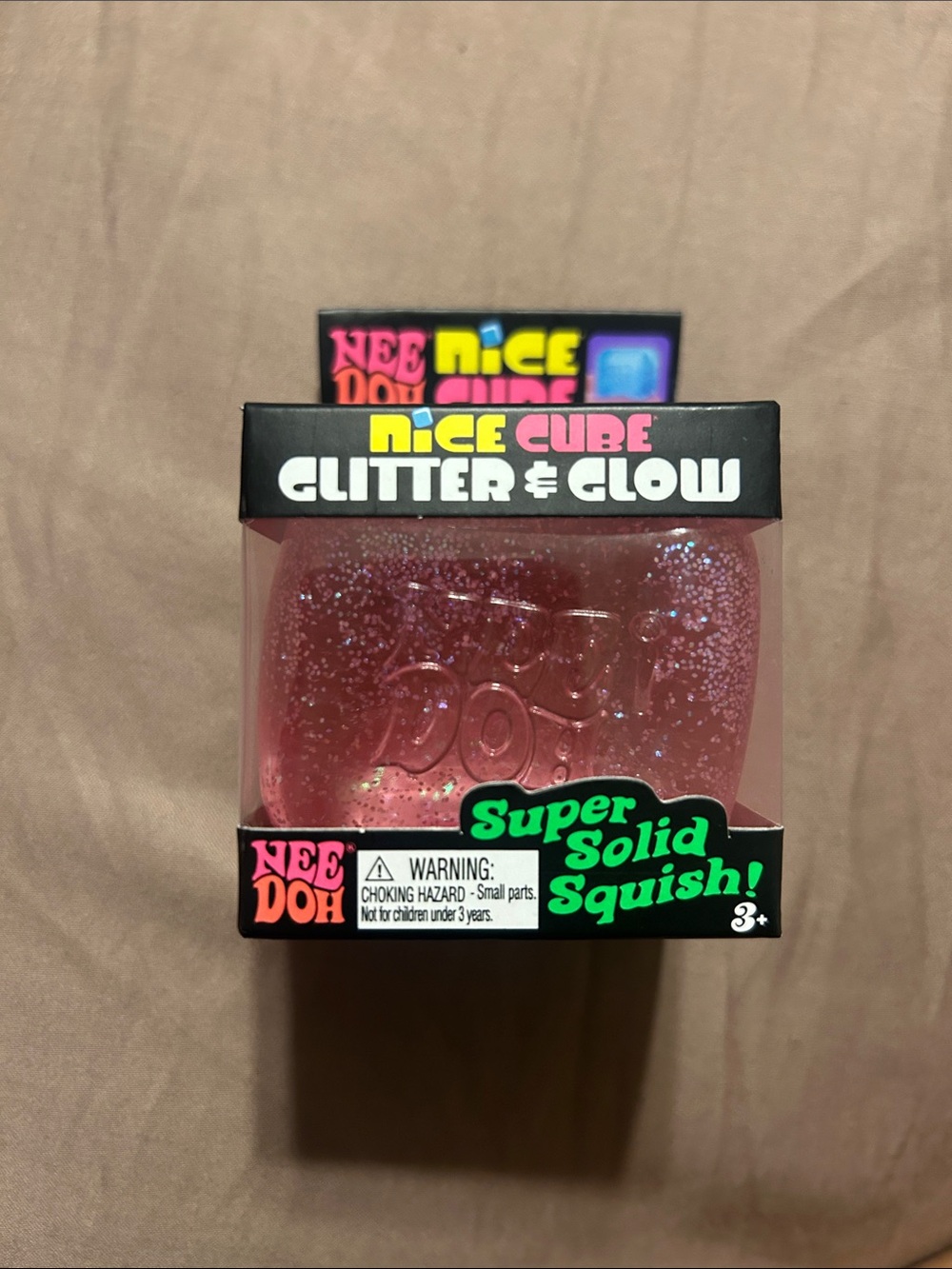 New Nice Cube Glitter & Glow Squishy - Pink